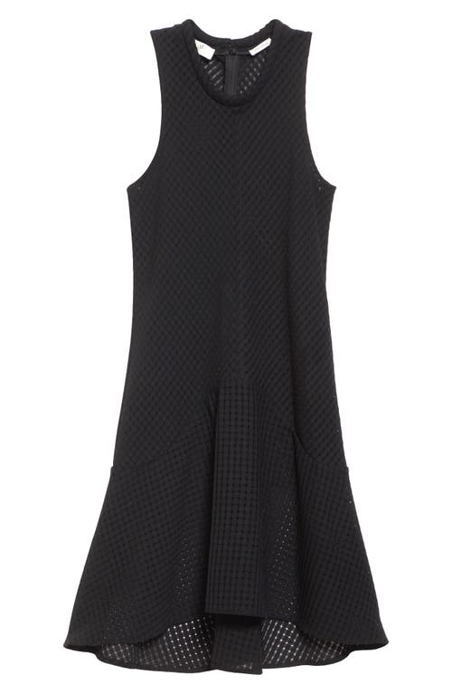 Bite Studios Shield Sleeveless Open Knit Organic Cotton Dress In Black