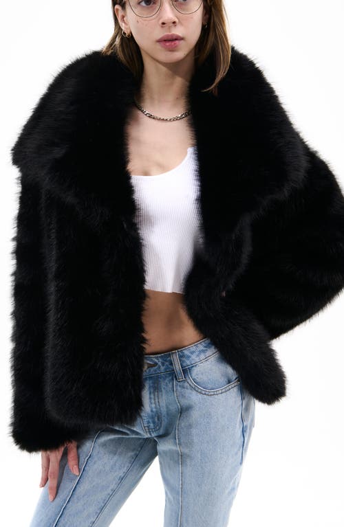 Azalea Wang Regina Faux Fur Jacket In Black