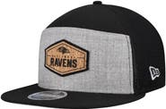 New Era Men's New Era  Gray/Black Baltimore Ravens Cork Split Panel 9FIFTY Trucker Snapback Hat