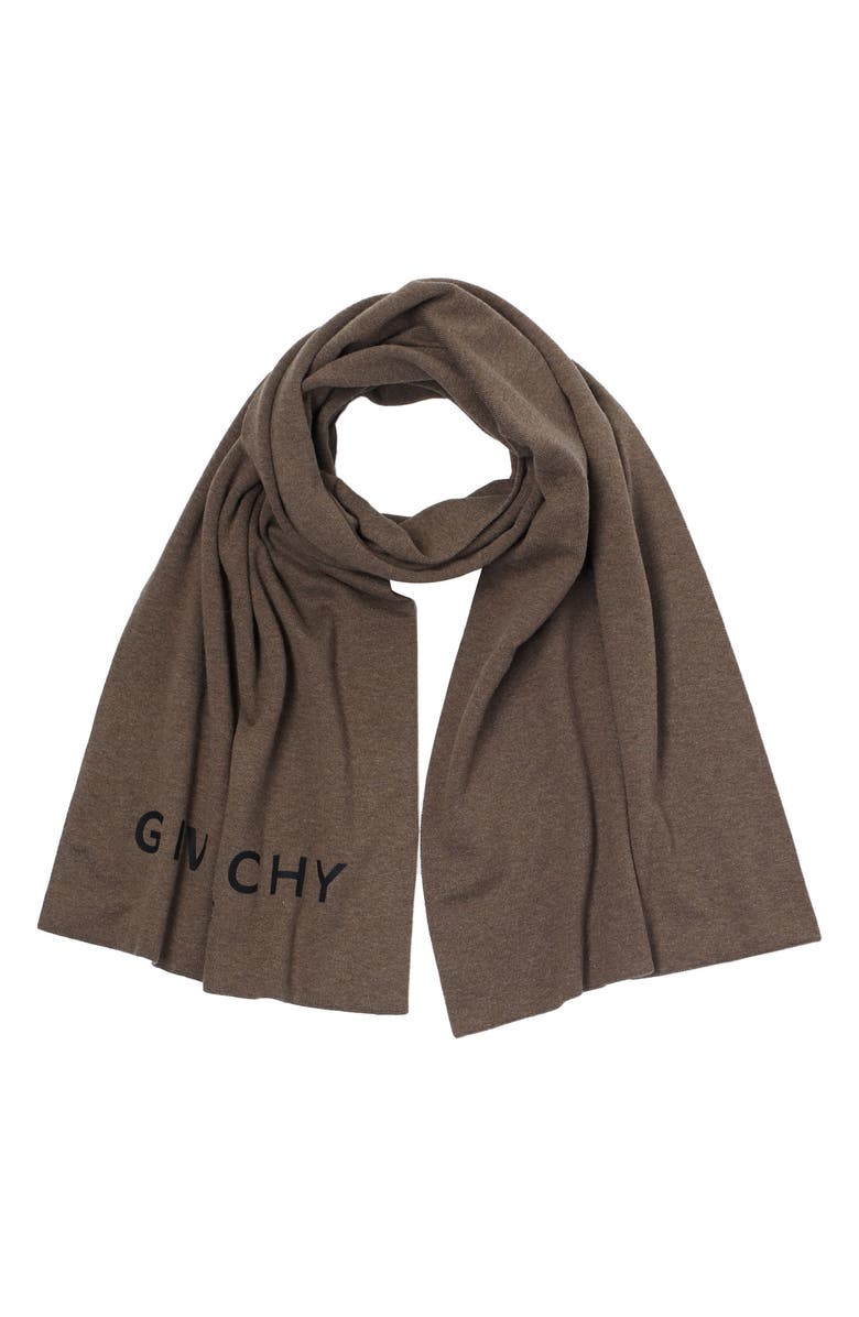 Givenchy Logo Patch Scarf, Main, color, 