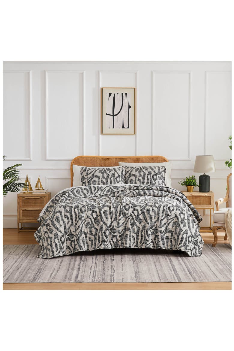 Khari Quilt & Sham Set, Alternate, color, CHARCOAL