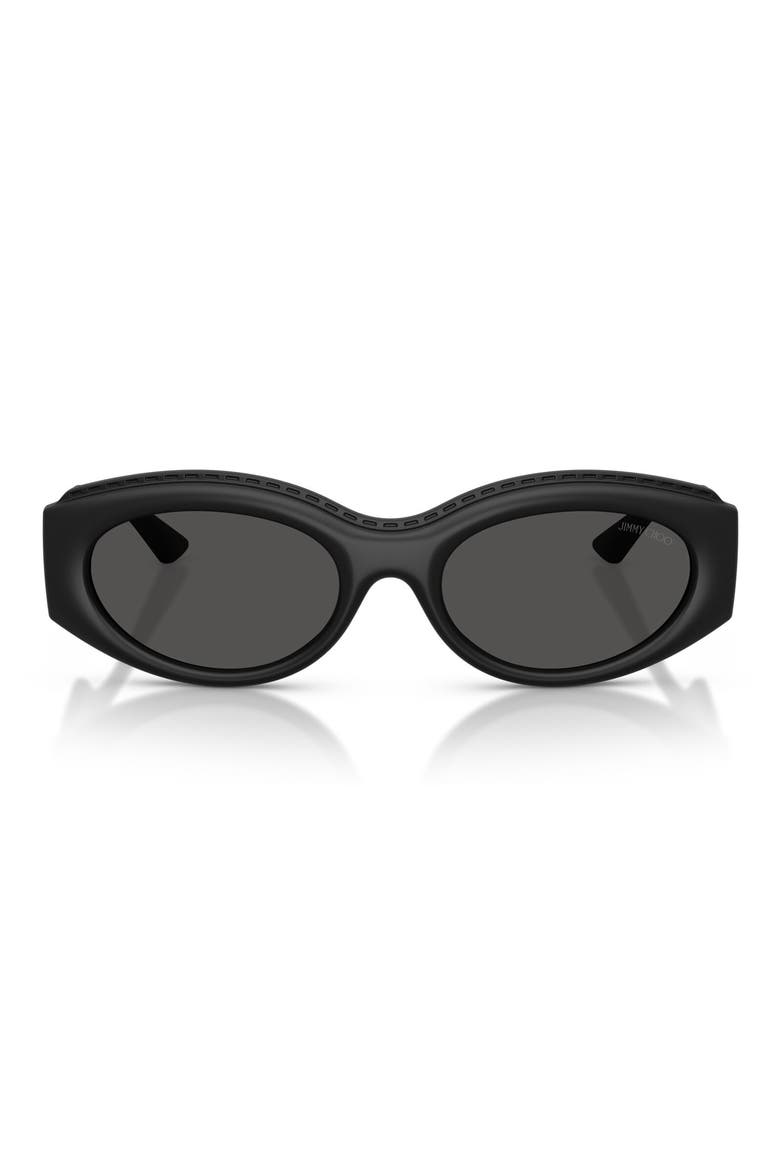 54mm Oval Sunglasses, Main, color, MATTE BLACK / DARK GREY
