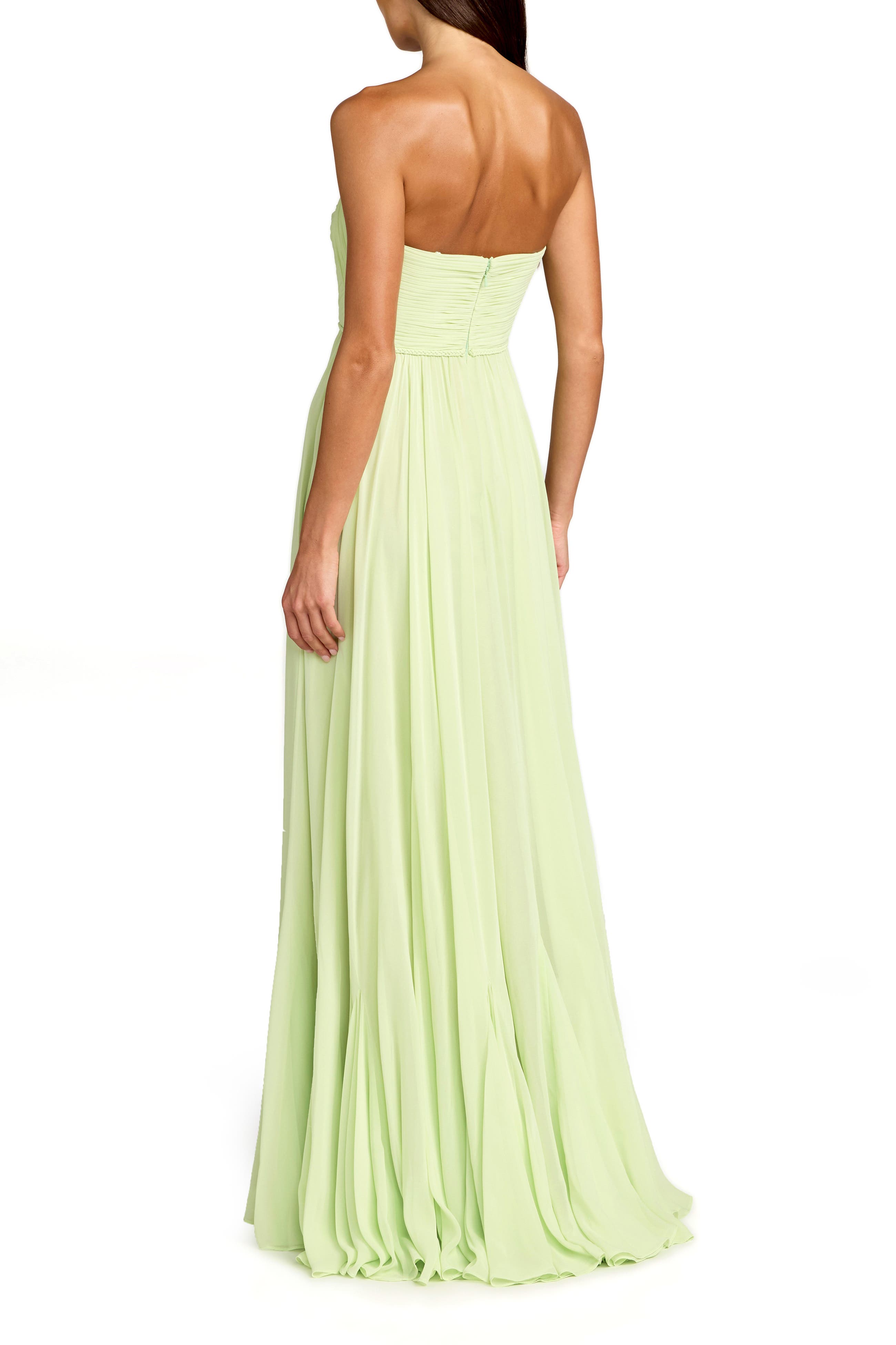 Strapless Chiffon Gown With Braided Belt - image 2