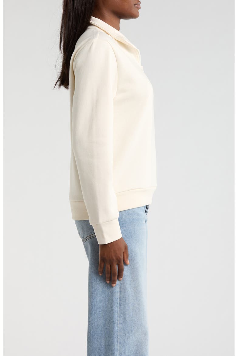 Evolution Simple Dome Cotton Blend Quarter Zip Sweatshirt, Alternate, color, WHITE DUNE