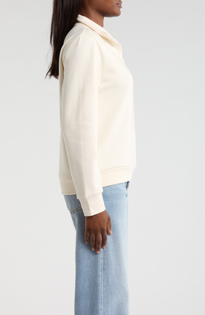 The North Face Evolution Simple Dome Cotton Blend Quarter Zip Sweatshirt, Alternate, color, White Dune
