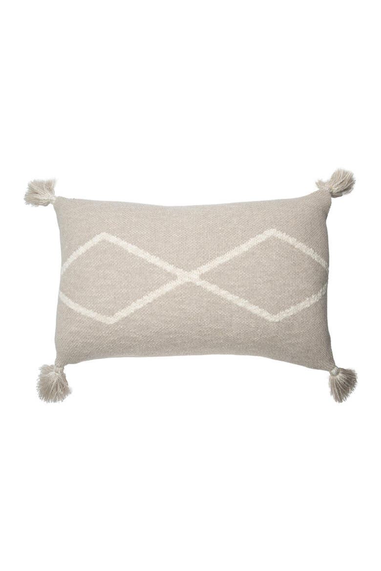 Oasis Tassel Knit Accent Pillow, Main, color, SOFT LINEN