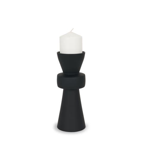 Odilia Smooth Metal Geometric Pillar Candle Holder