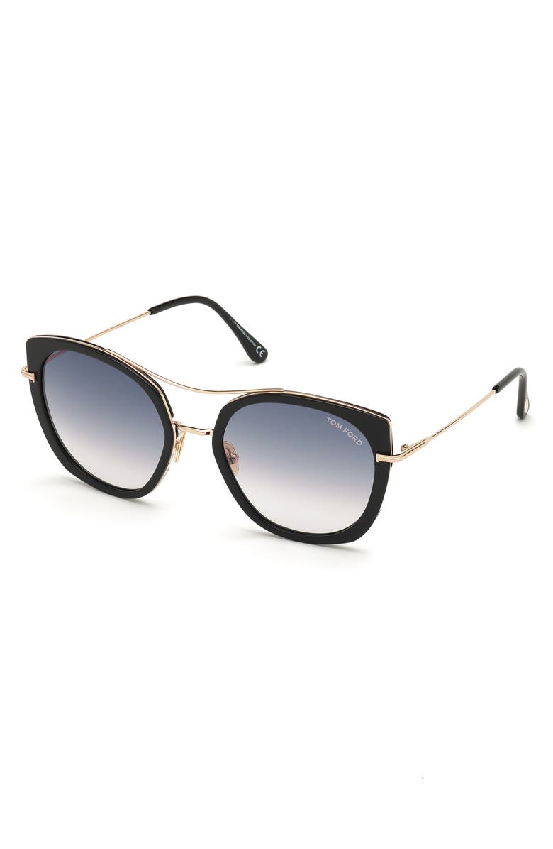 TOM FORD Joey 56mm Cat Eye Sunglasses, Alternate, color, 