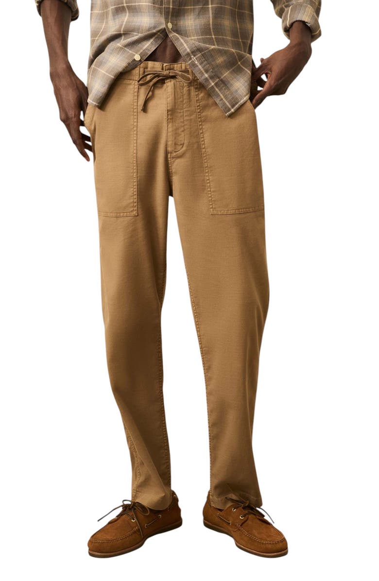Faherty Dune Drawstring Utility Pants, Main, color, Wood Bark