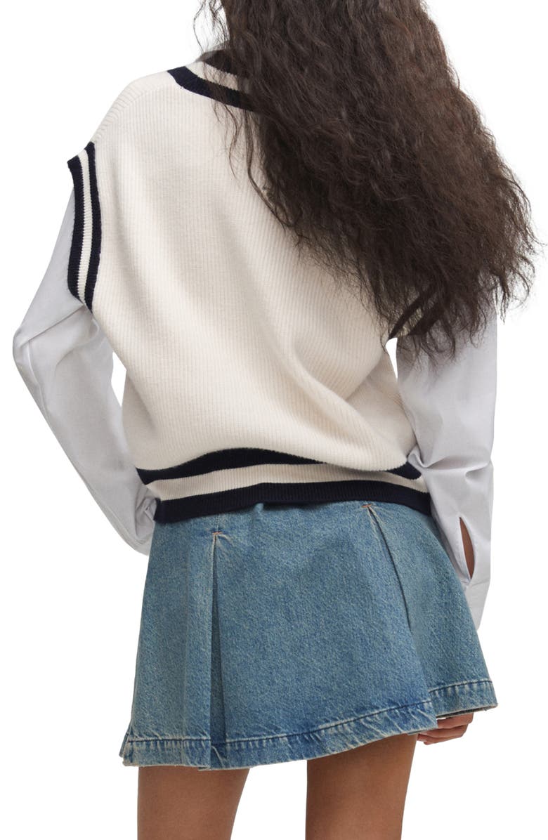 MANGO Tipped V-Neck Sweater Vest, Alternate, color, 