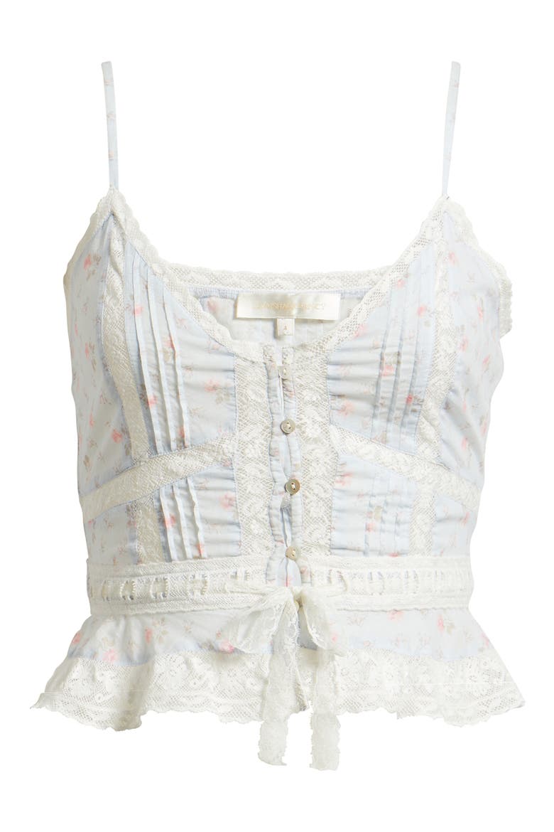 Avra Lace Peplum Camisole, Alternate, color, CHAPPARAL BLUE