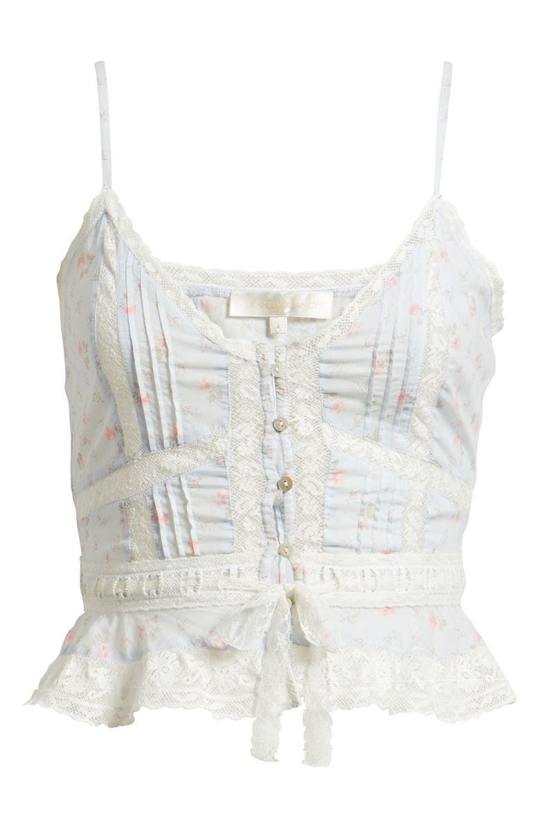 LoveShackFancy Avra Lace Peplum Camisole, Alternate, color, 