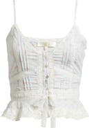 LoveShackFancy Avra Lace Peplum Camisole