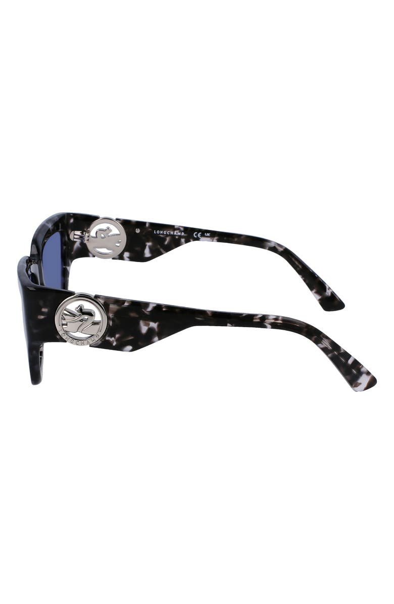 Longchamp 55mm Rectangular Sunglasses, Alternate, color, Grey Havana