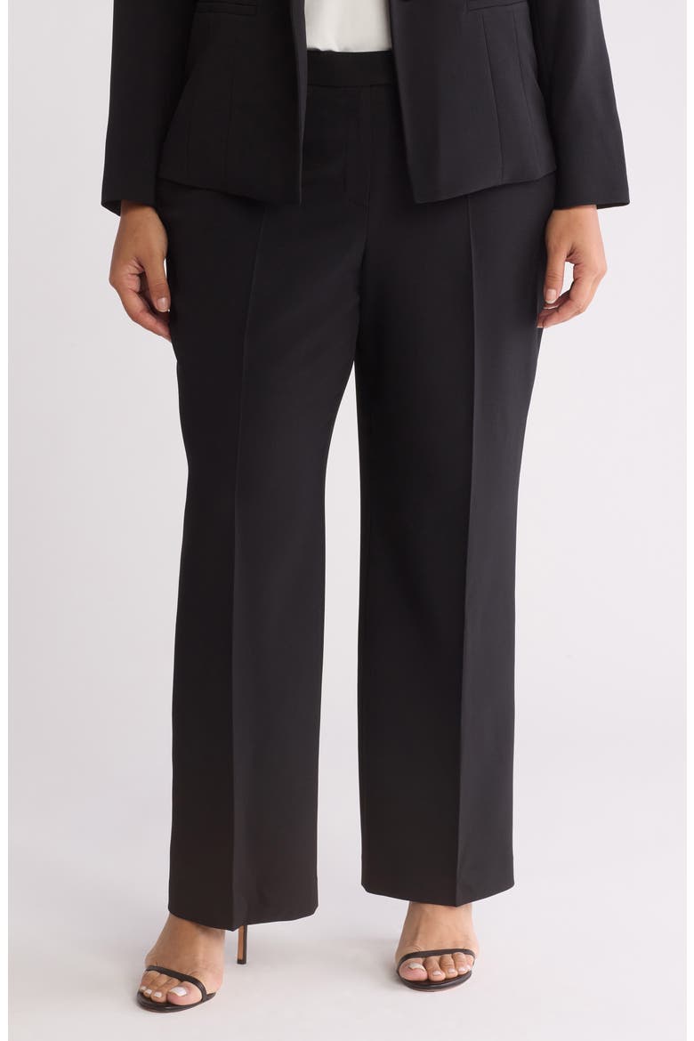 Tab Front Trouser Pants, Main, color, BLACK