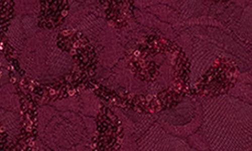 Blondie Nites Sequin Tapestry Sheath Gown In Burgundy