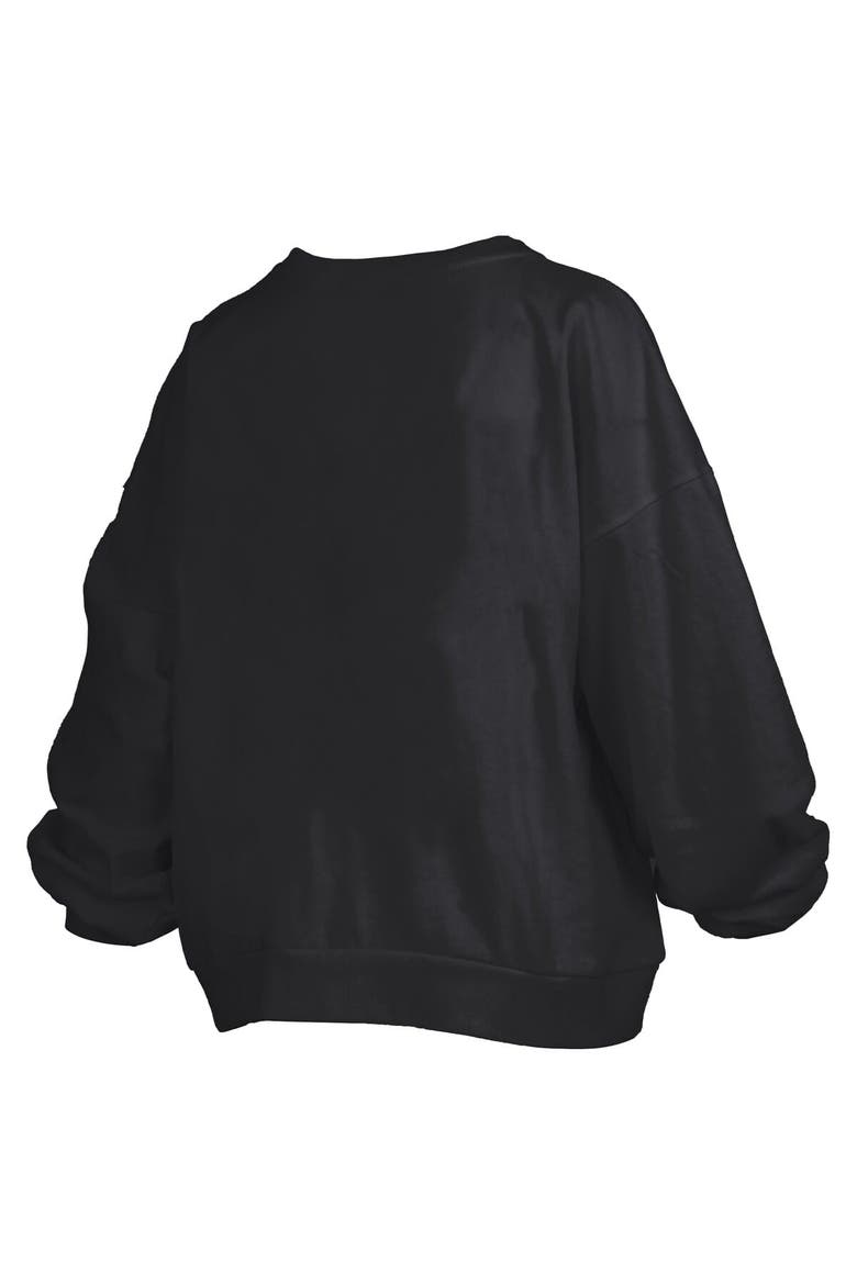 Women's Pressbox Black Ohio State Buckeyes Janise Arch Over Logo Waist Length Oversized Pullover Sweatshirt, Alternate, color, Black