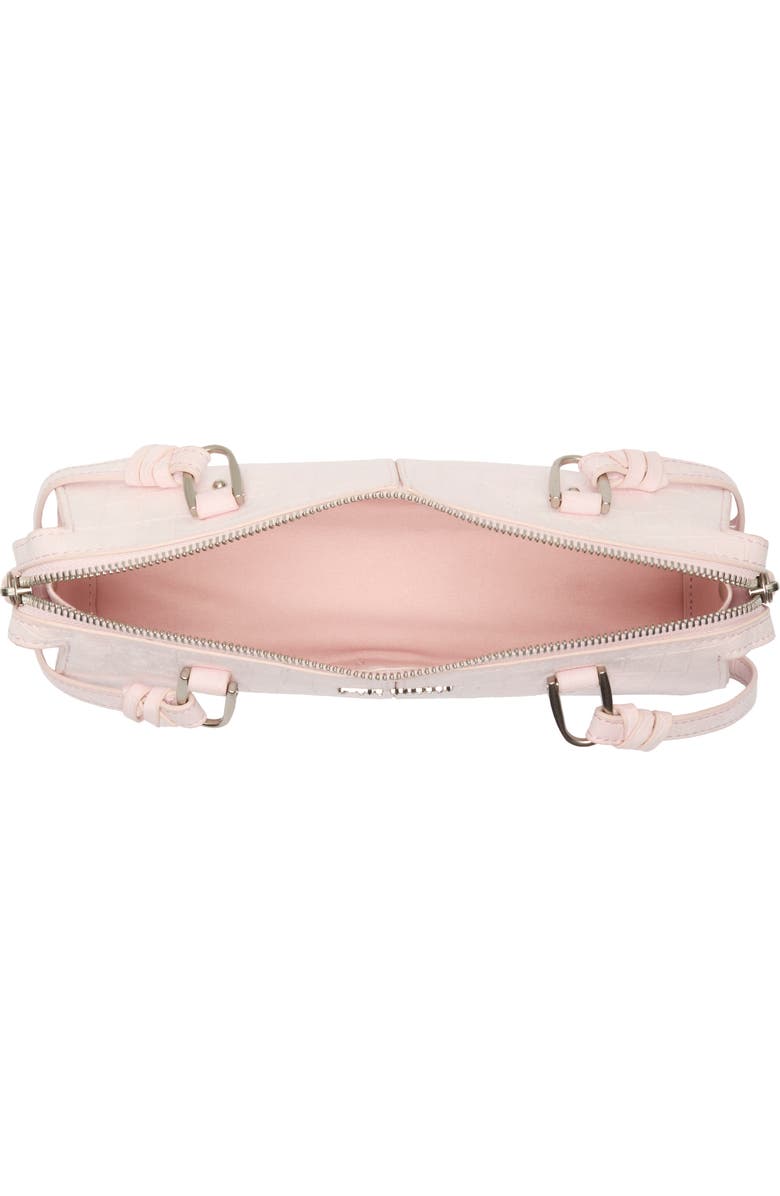 Steve Madden Sybil Croc Embossed Faux Leather Shoulder Bag, Alternate, color, Ballet Pink