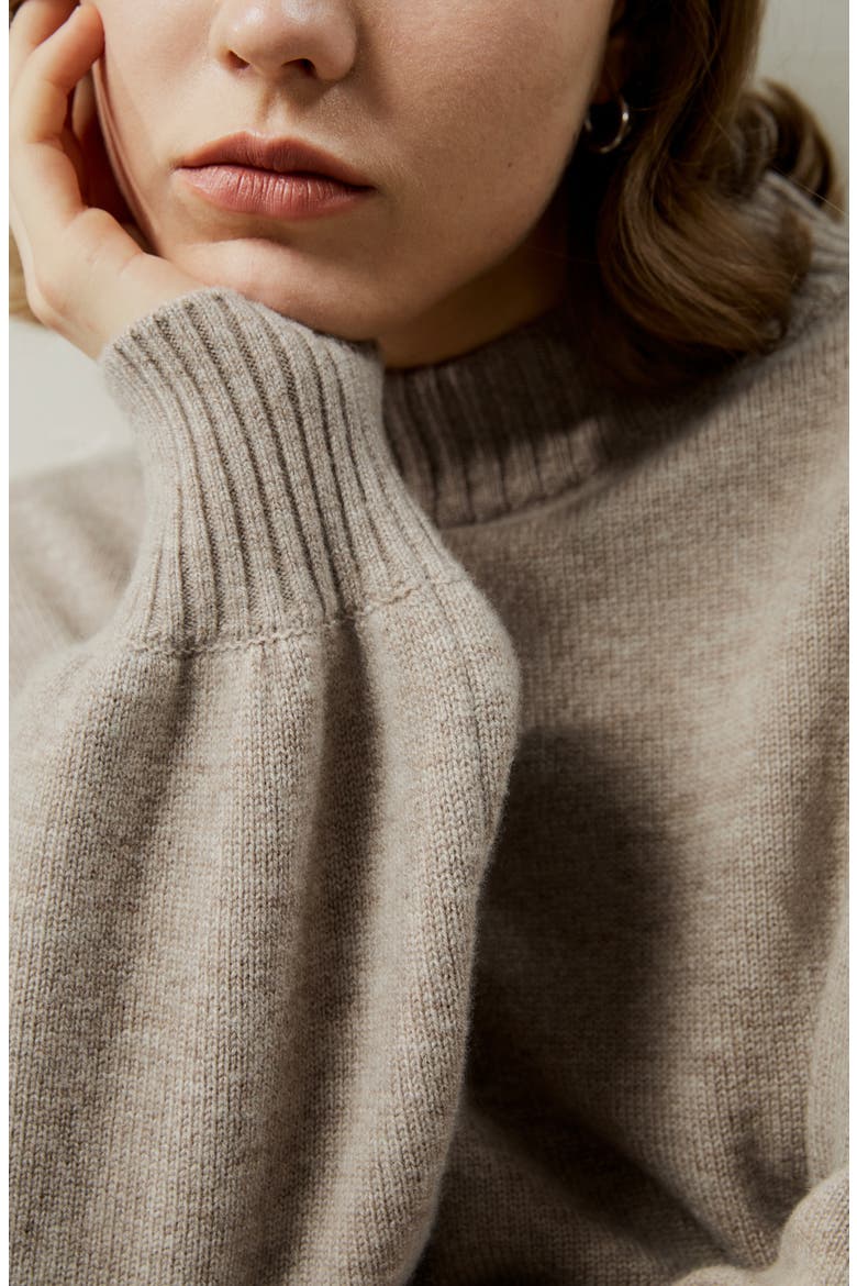 Drop shoulder Wool Sweater, Alternate, color, Beige/Khaki