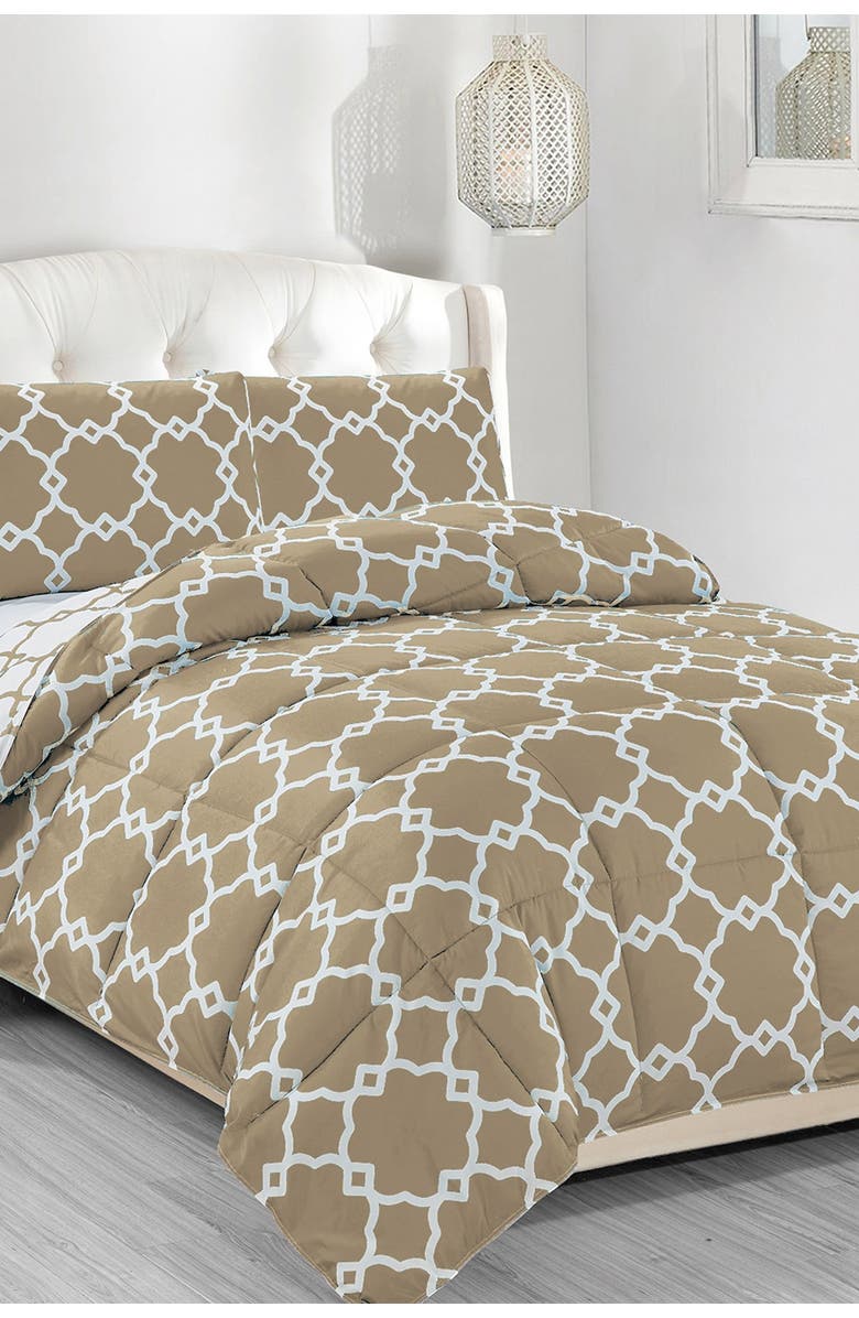 Duck River Textile King Greyson Down Alternative Reversible Comforter Set - Taupe, Main, color, 