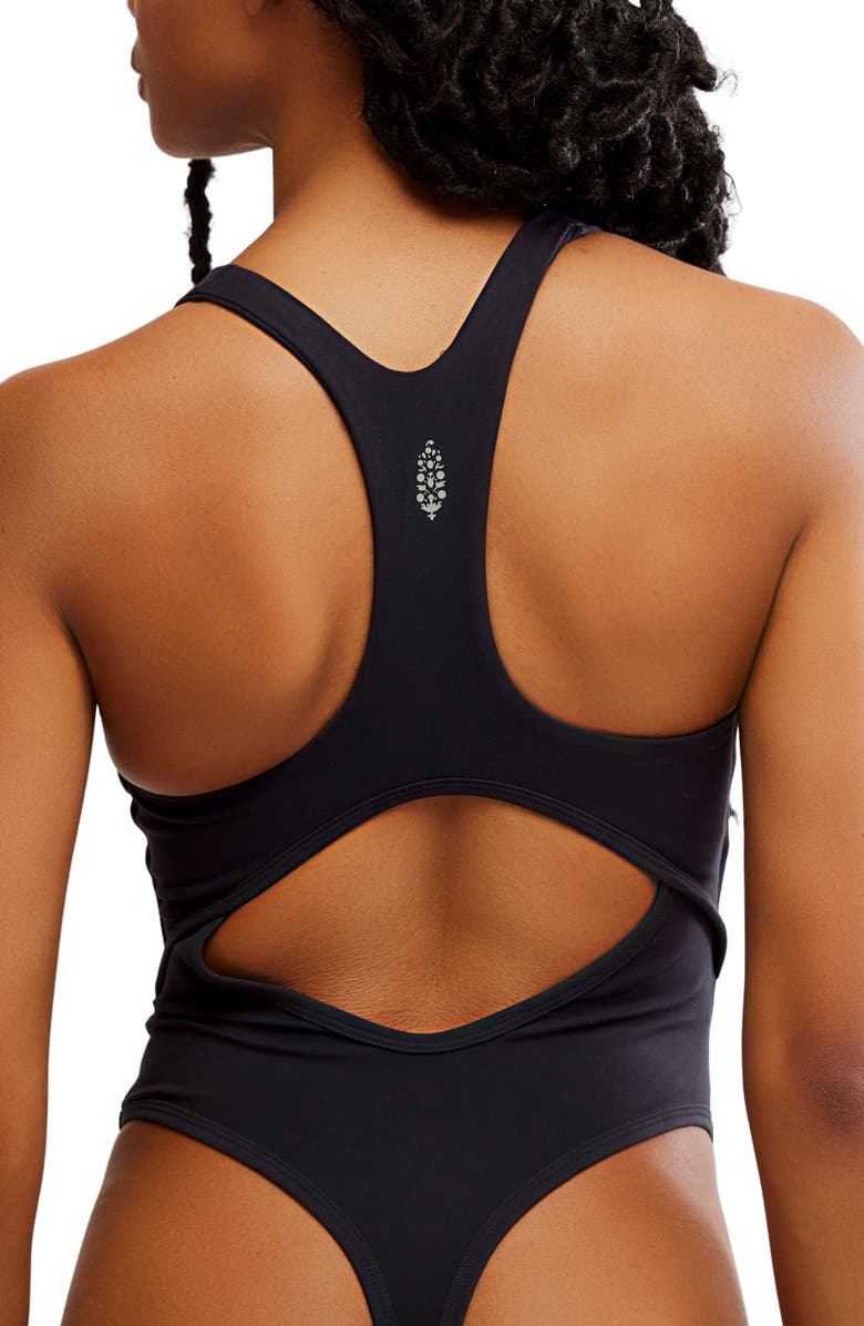 Free People Never Better Bodysuit, Alternate, color, Black