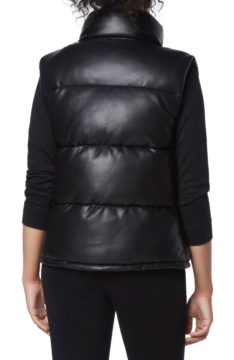 Marc New York Performance Faux Leather Puffer Vest, Alternate, color, Black