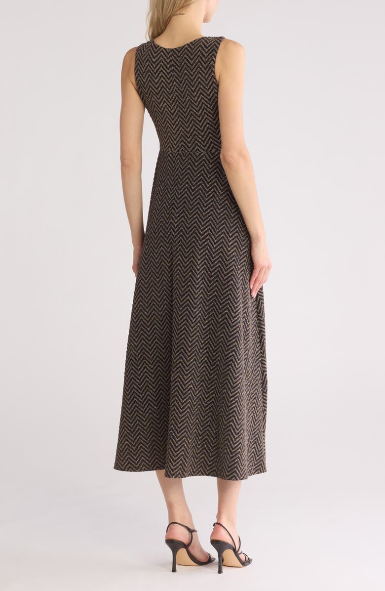 SANDRA DARREN Chevron Sleeveless Faux Wrap Dress, Alternate, color, 