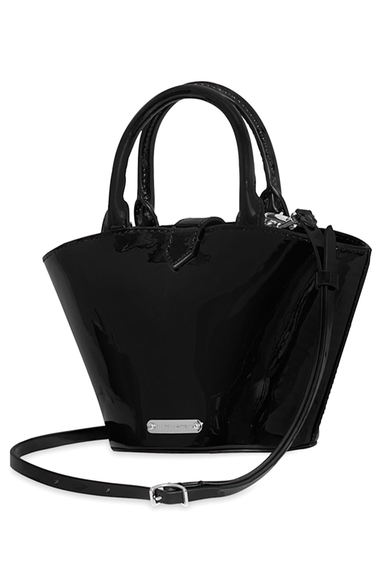 Rebecca Minkoff Megan Micro Fan Tote Bag, Alternate, color, Black
