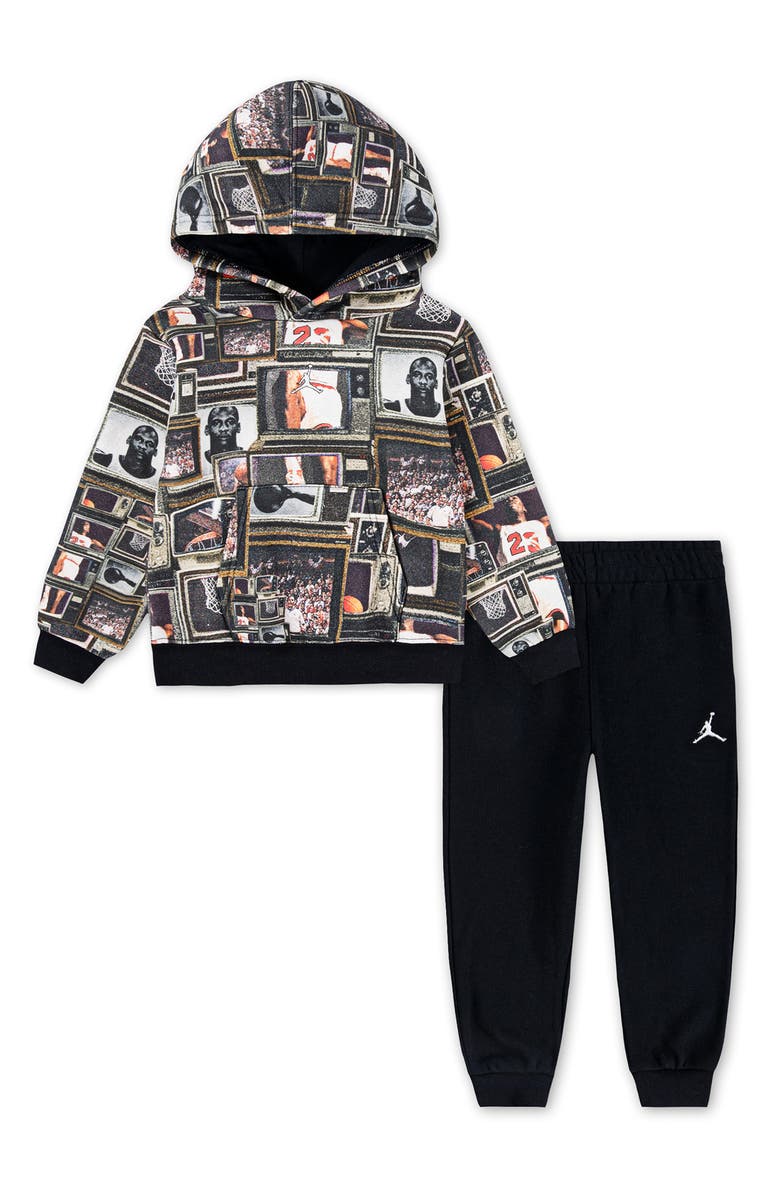 Jordan Kids' Brooklyn Fleece Hoodie & Joggers Set, Main, color, Black