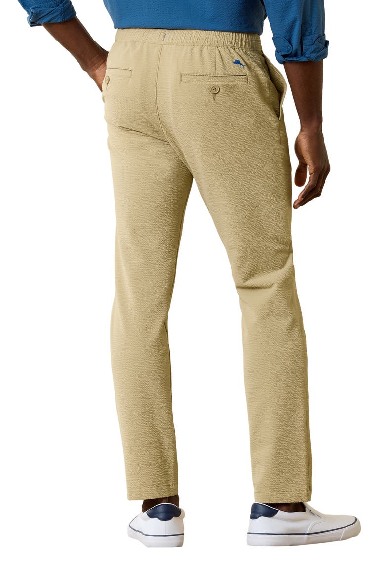 Nova Weave Flat Front Performance Seersucker Pants, Alternate, color, STONE KHAKI