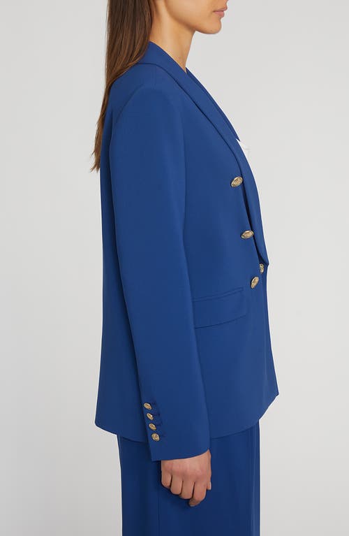 Shop Elie Tahari The Rita Double Breasted Blazer In Twilight