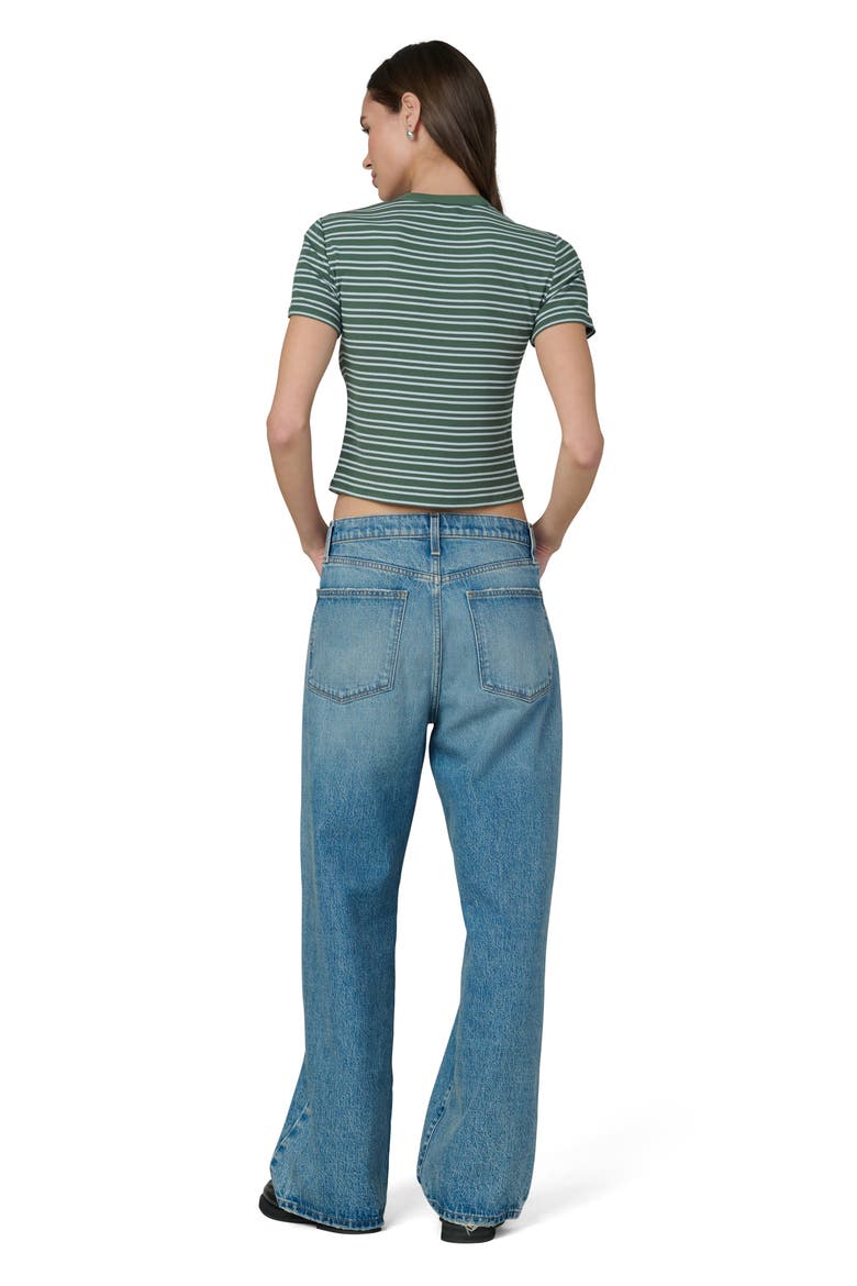The Stripe Rib Baby T-Shirt, Alternate, color, CILANTRO/SKY STRIP