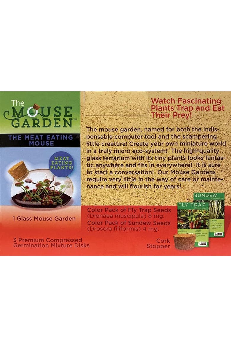 Carnivorous Mouse Garden Terrarium Kit - Glass & Planter to Grow Venus Flytrap and Sundew Plants, Alternate, color, None