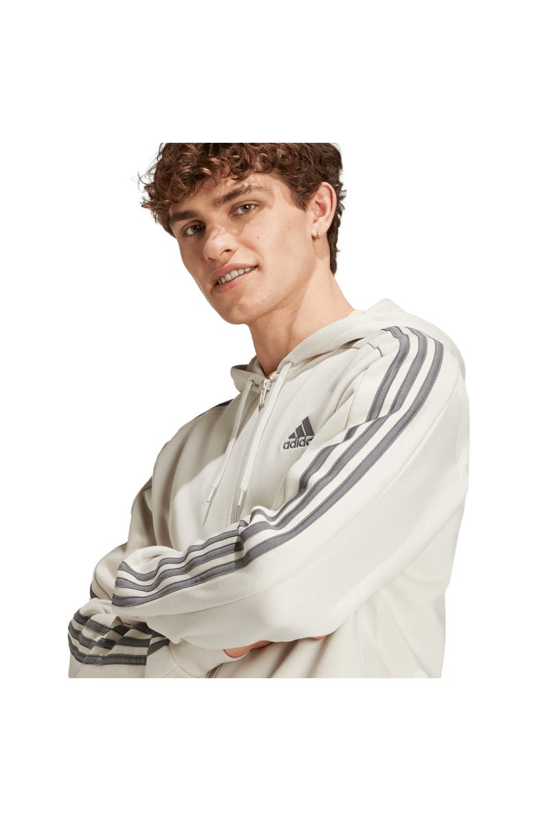 adidas Essentials 3-Stripes Full Zip Hoodie, Alternate, color, 