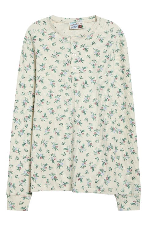 Danbury Floral Waffle Stitch Henley