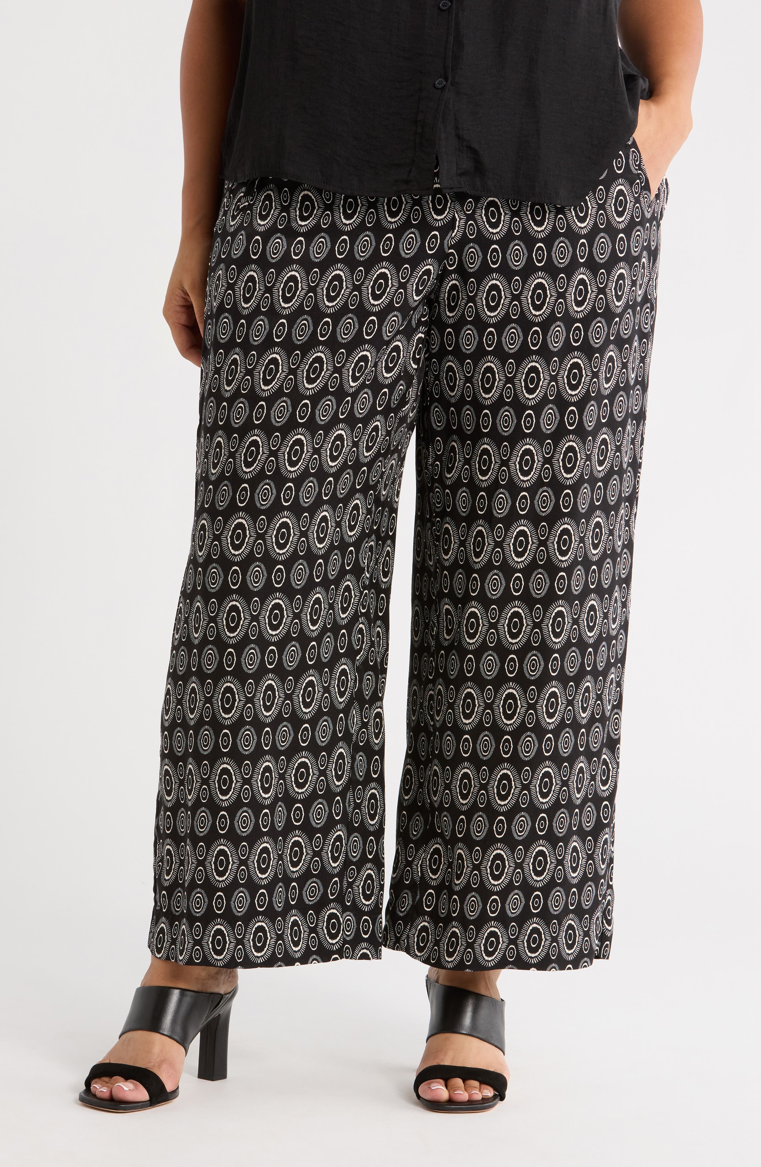 T Tahari Patterned Wide Leg Pants