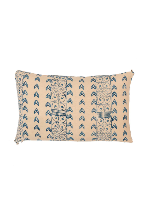 Alamwar Zambia Blue Petit Lumbar Pillow Cover, No Tassels In Blue