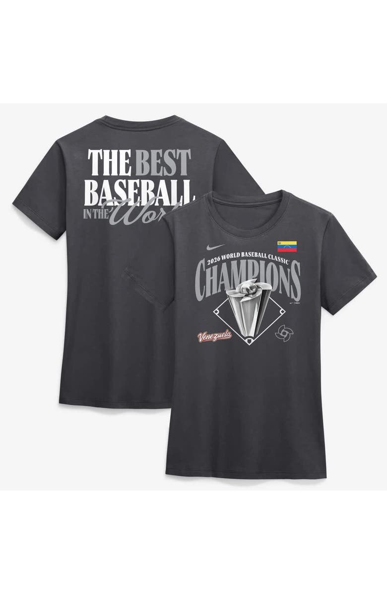 Nike Women's Nike  Anthracite Venezuela Baseball 2026 World Baseball Classic Champions Locker Room T-Shirt, Main, color, Anthracite