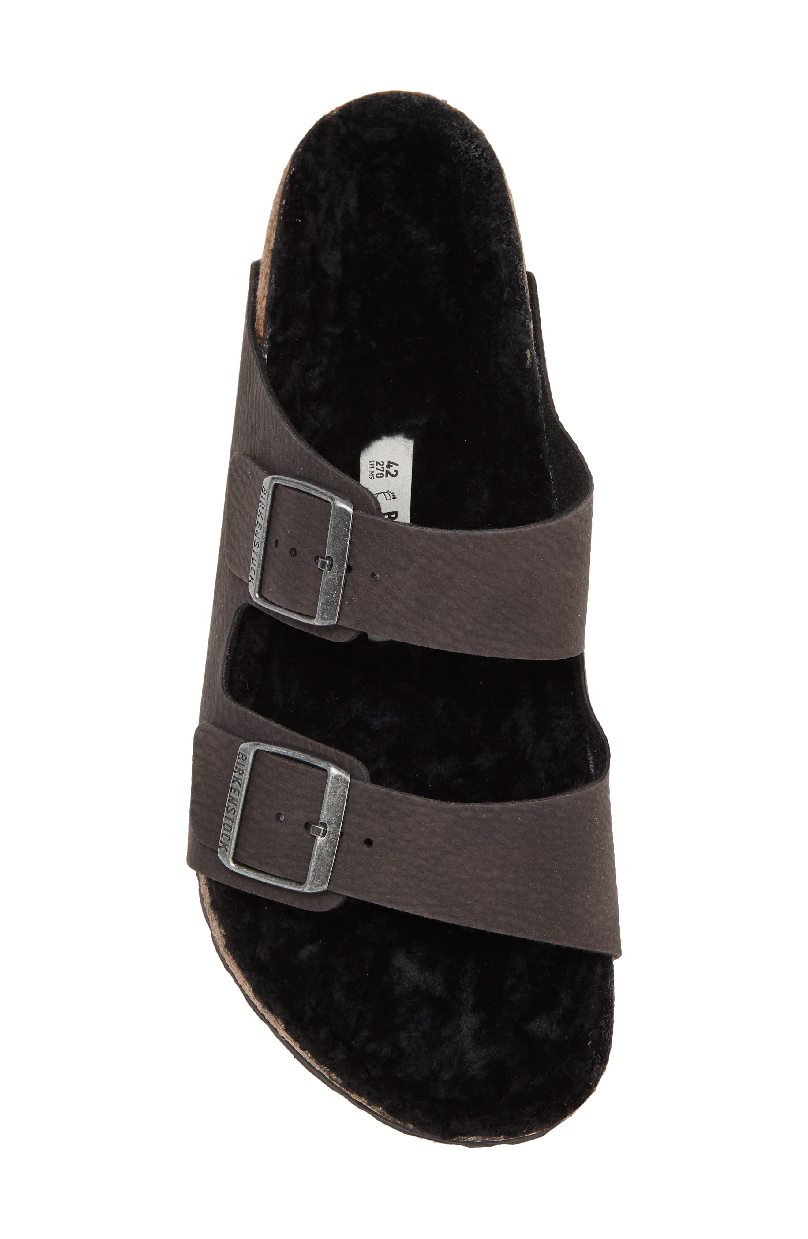 Birkenstock Arizona Dust Genuine Shearling Slide Sandal - Discontinued, Alternate, color, 