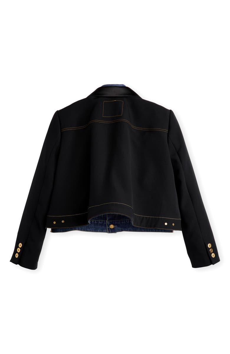 Sacai Gender Inclusive Levi's<sup>®</sup> Denim x Matelassé Twill Jacket, Alternate, color, Black