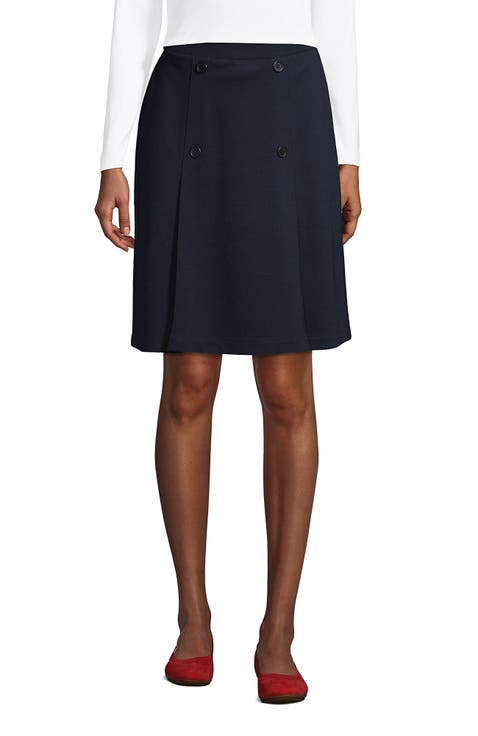 School Uniform  Ponte Button Front Skort