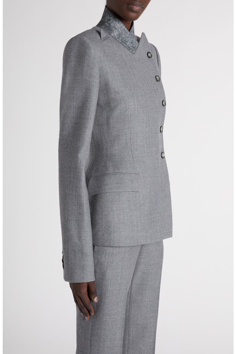 Asymmetric Wool Jacket, Alternate, color, GREY MELANGE