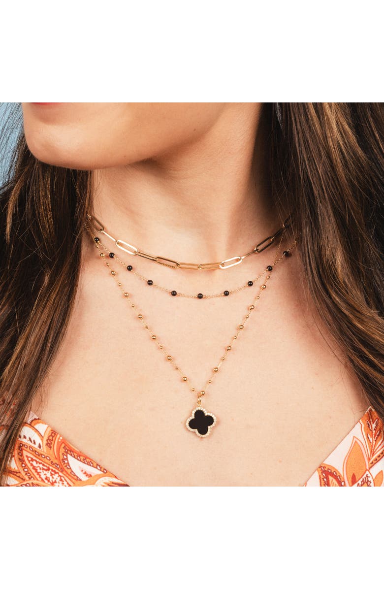 The Lovery Fine Jewelry Gold Bead Station Chain Necklace, Alternate, color, Yellow Gold