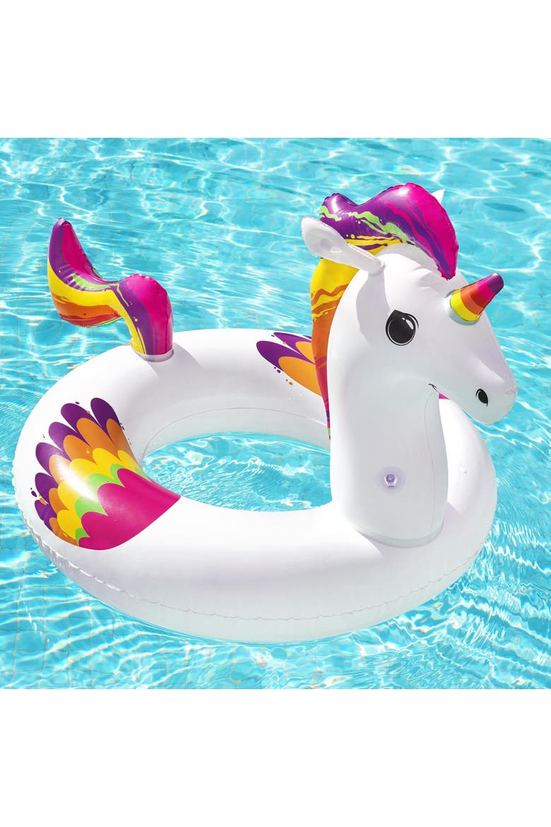 100% Fantasy Unicorn Swim Tube, Alternate, color, Multicolored