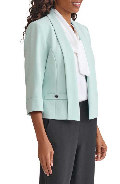 Kasper Three-quarter Sleeve Shawl Collar Blazer In Green