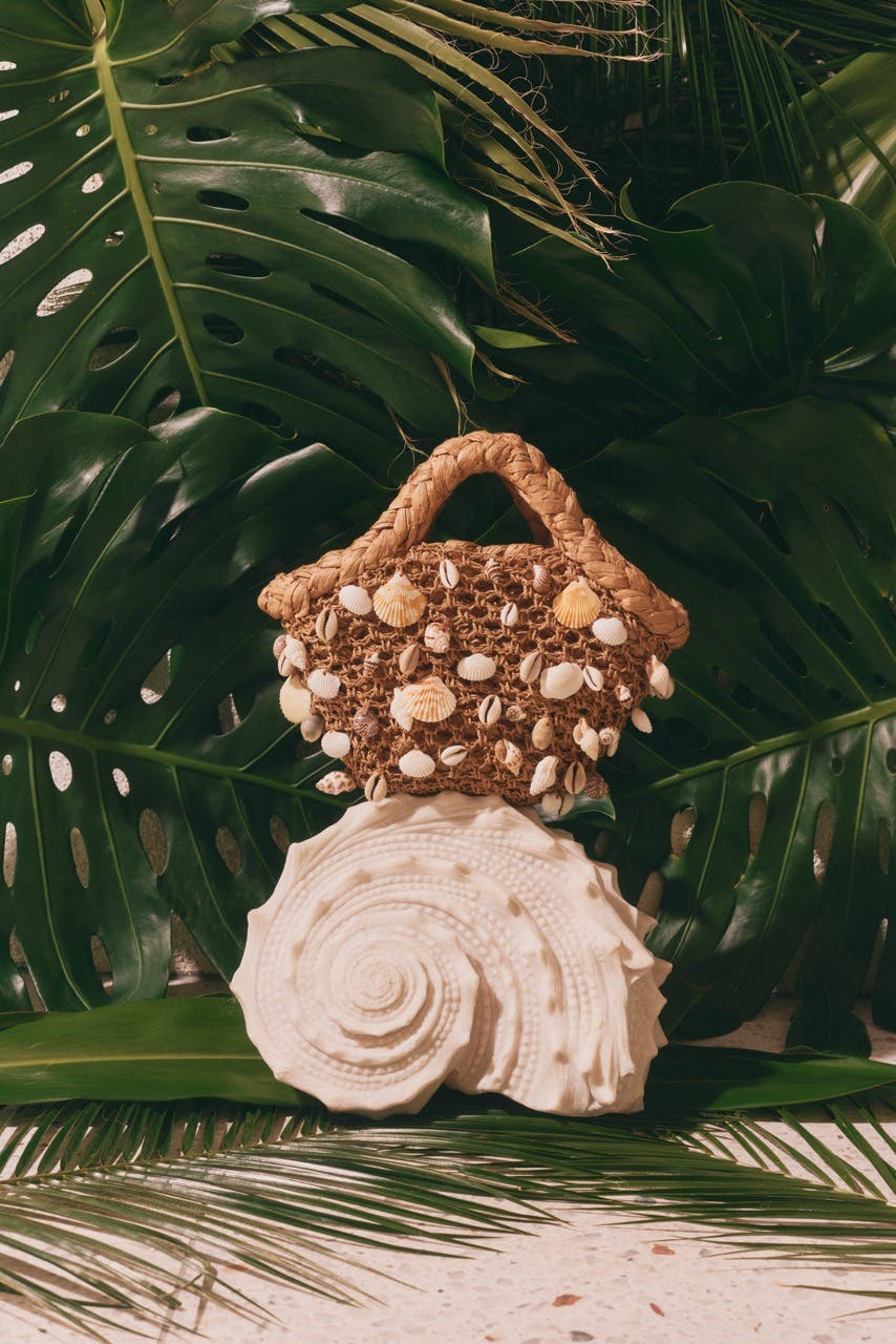 SIMONMILLER Raffia Shelly Bag, Alternate, color, Natural