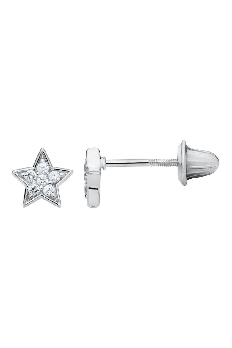 Pavé Star Pendant Necklace & Earrings Set, Alternate, color, SILVER