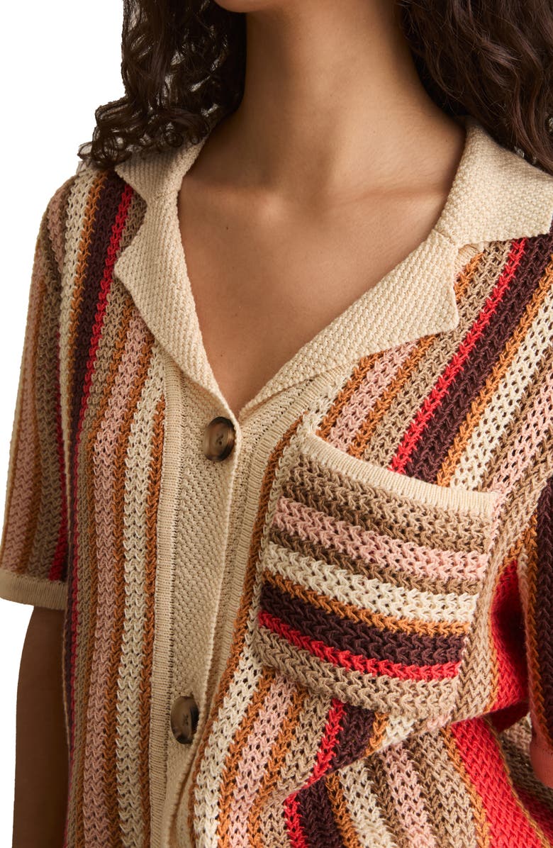 Reiss Candy Stripe Knit Camp Shirt, Alternate, color,