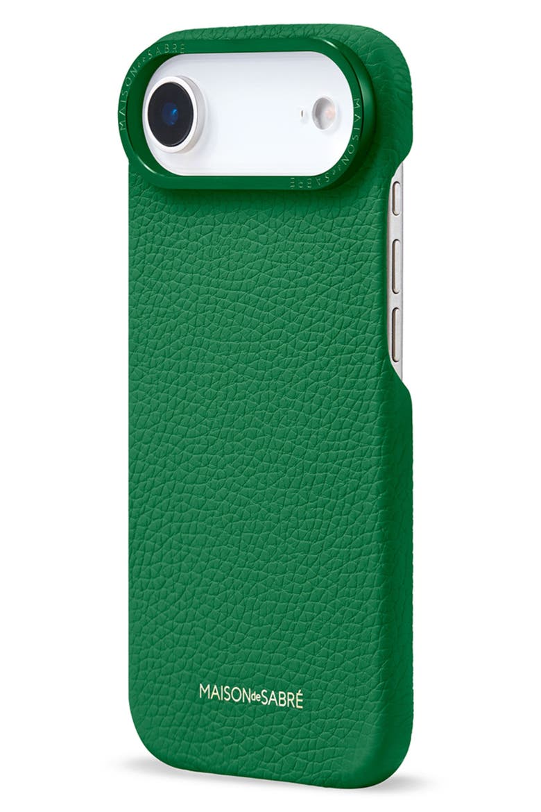 Leather Phone Case iPhone 17 Air, Alternate, color, Emerald Green