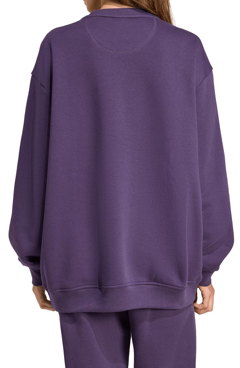 adidas Essential Crewneck Fleece Sweatshirt, Alternate, color, Aurora Plum